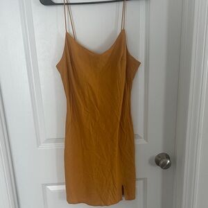 ASOS Mustard Mini Slip Dress